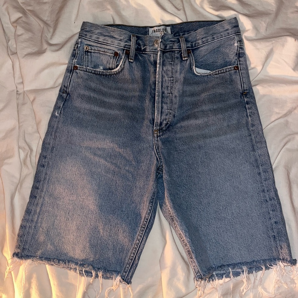 Agolde 90s high rise straight leg denim short size 25